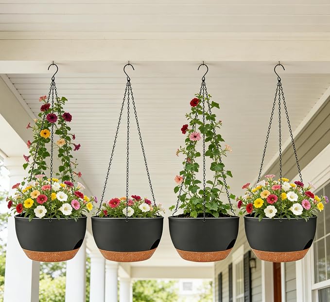 Set of 2-8 Inch Self Watering Hanging Planters - Image 7