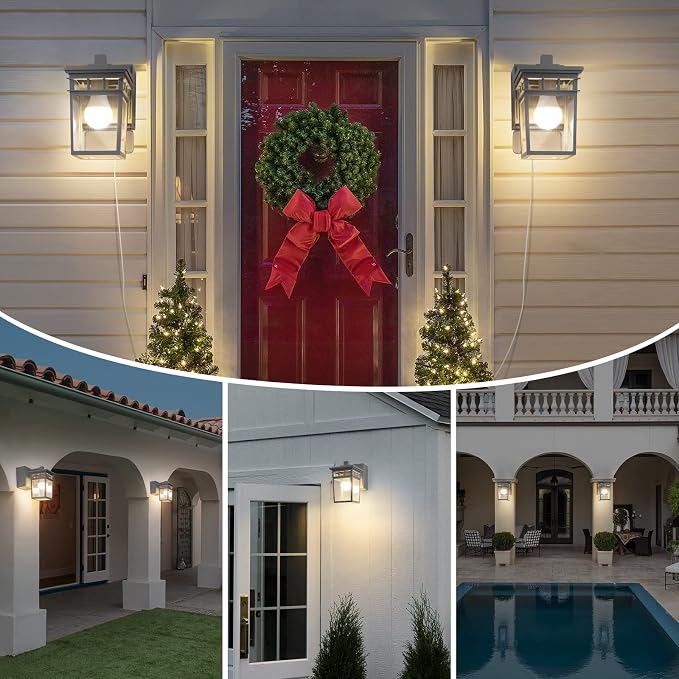 Outdoor Porch Light with GFCI Outlet Built in, Dusk to Dawn Outdoor Lighting - Image 7