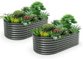 A ANLEOLIFE 2-Set 8X4X2 ft Galvanized Raised Garden Bed Kit, Oval Metal Deep by AAnleolife
