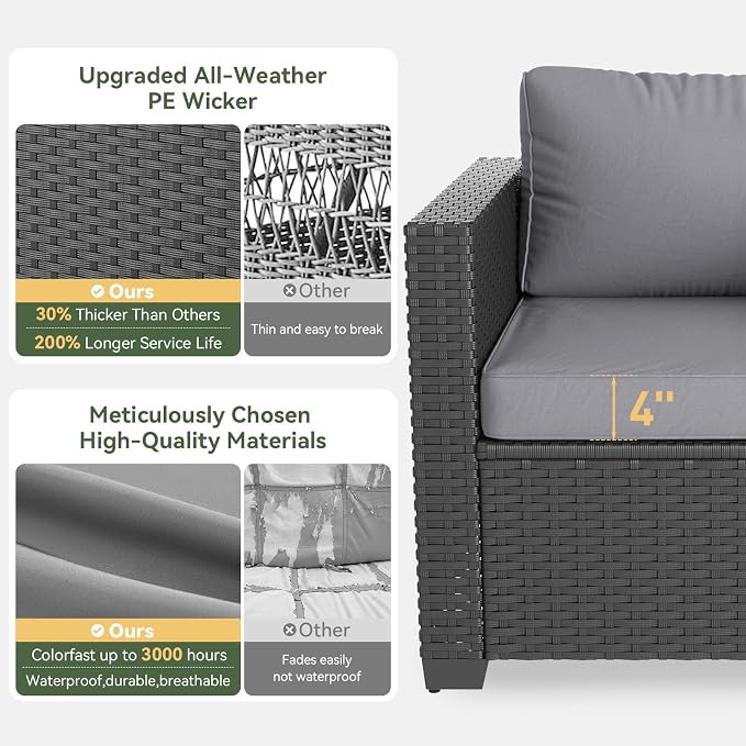 Aoxun 7 Piece Patio Furniture Set - Image 3
