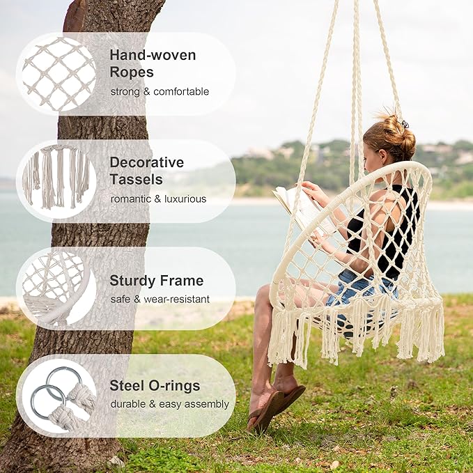 SUNCREAT Hammock Chair Macrame Swing - Image 4