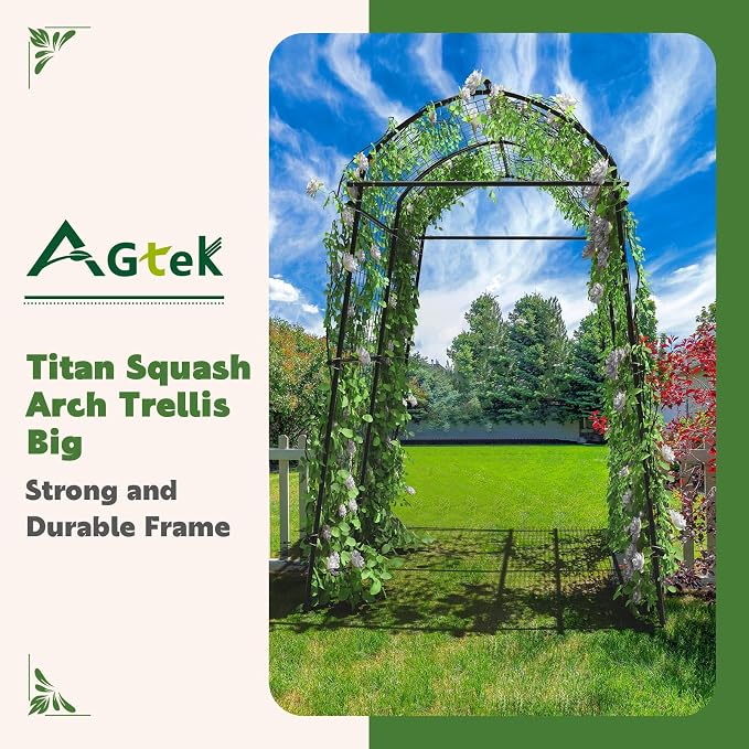 AGTEK 87in Garden Arch Trellis for Climbing Plants, Garden Arches Support - Image 5