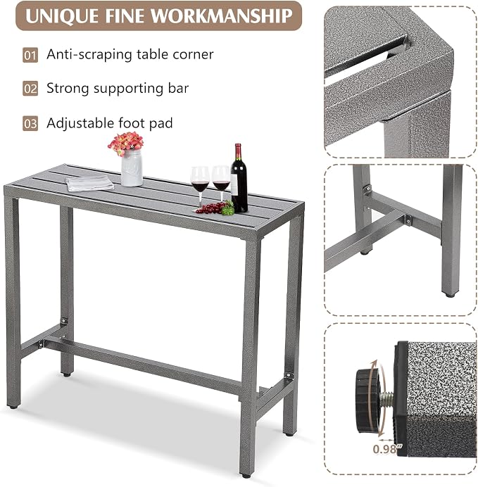 Outdoor Patio Counter Height Bar Table - Image 6