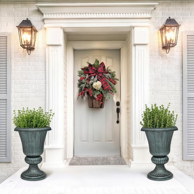 Magshion 20" Urn Planters for Outdoor Plants, Large Decorative Front Porch - Image 3