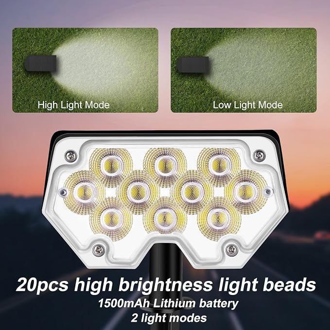 All-New Solar Spot Lights Outdoor Waterproof，20 LEDs Solar Flag Light - Image 3