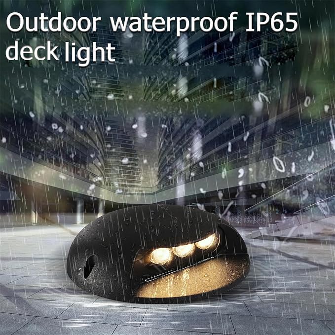 Outdoor Step Lights, High Voltage 120V 110V, 3W LED Deck Light Wire, Warm White - Image 7