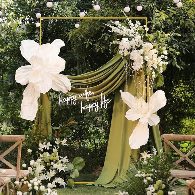 Wokceer Wedding Arch Backdrop Stand Square 7.2 x 6.6 FT Wedding Arches - Image 5