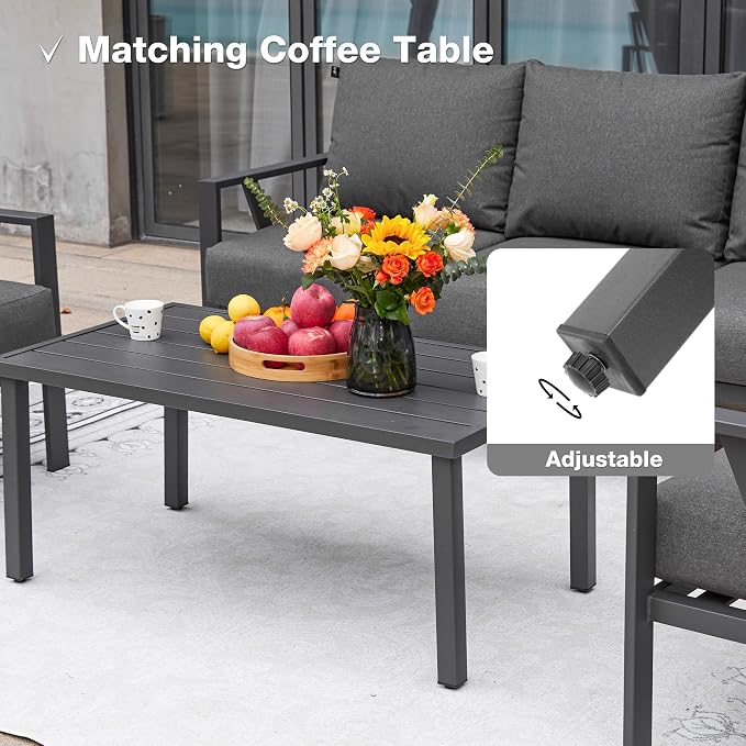 Outdoor Patio Furniture Set, 4 Pieces Metal Patio Furniture Set - Image 4