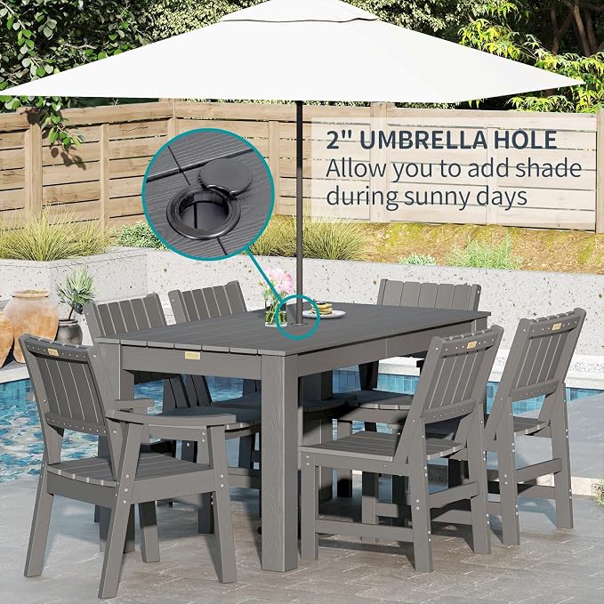 ZHUSI Patio Table and Chairs Set, HDPE Outdoor Dining Set - Image 5