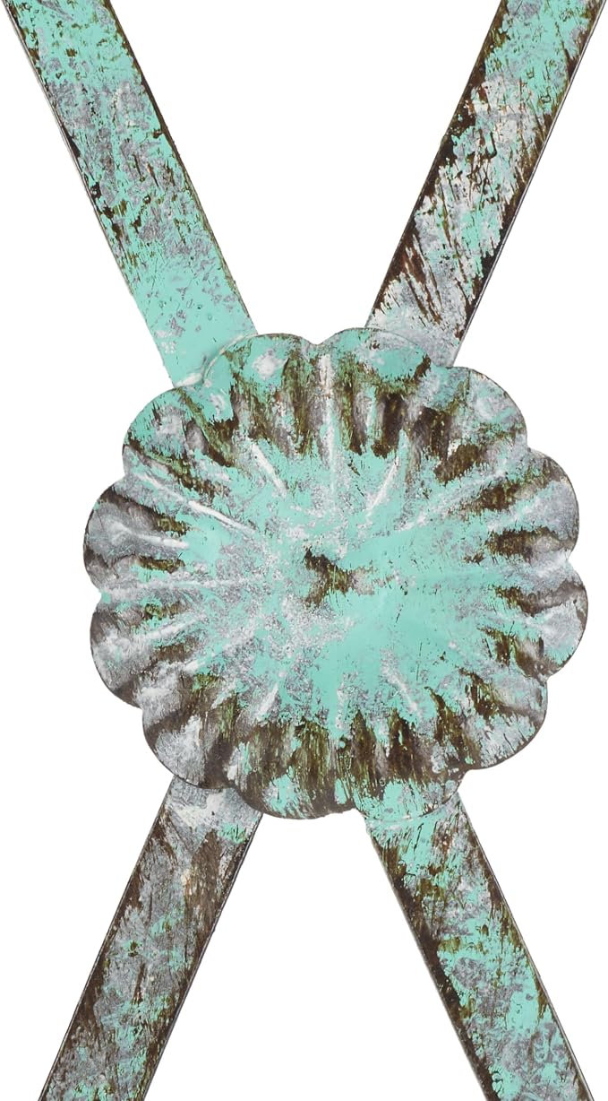 SAFAVIEH Outdoor Collection Mizell Antique Green Lattice Wrought Iron Moon - Image 5