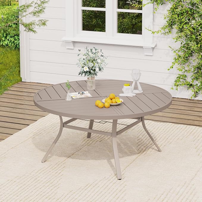 VICLLAX 53" Round Outdoor Table, Patio Dining Table - Image 2