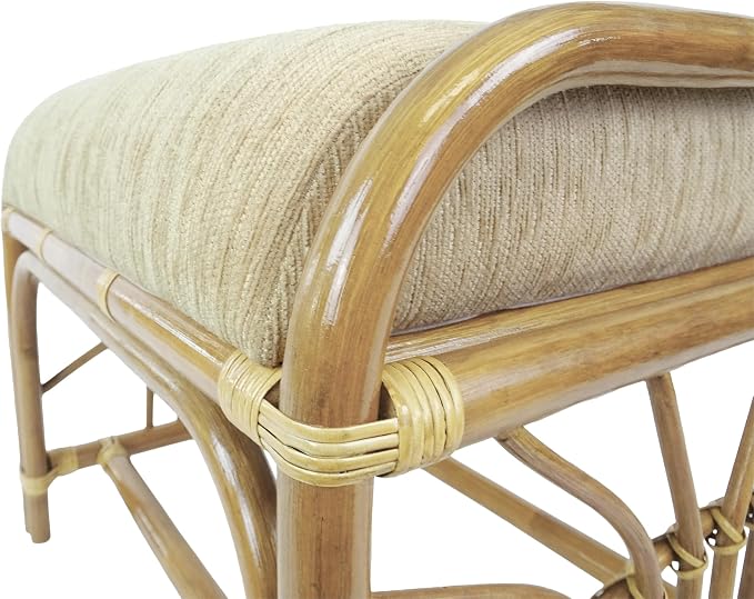Krit Handmade Rattan Wicker Ottoman Footstool - Image 6