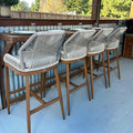 PURPLE LEAF Bar Stools Bar Height Set of 4 Outdoor Metal Accent Tall Barstools by PURPLELEAF