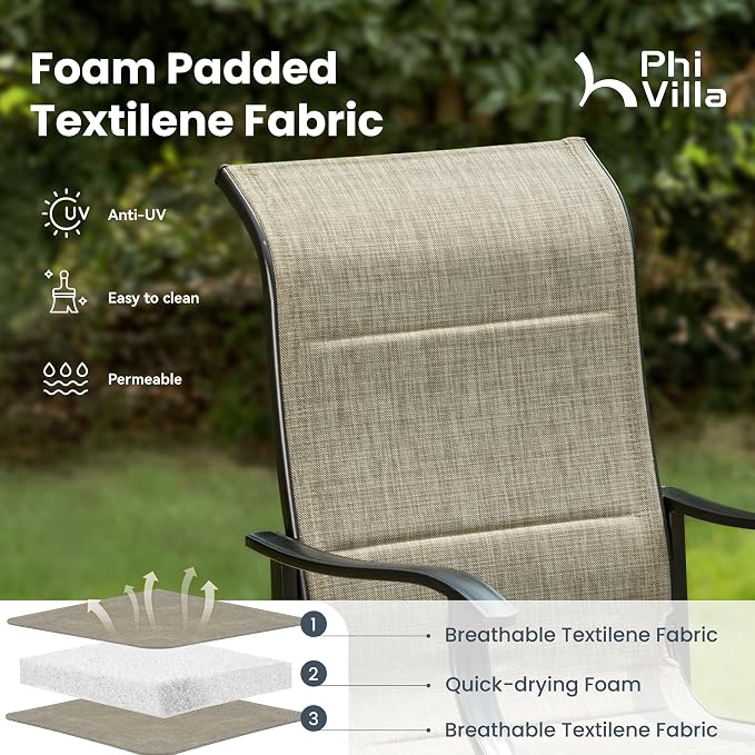 PHI VILLA Swivel Patio Chair Set of 6, All Weather-Resistant - Image 2