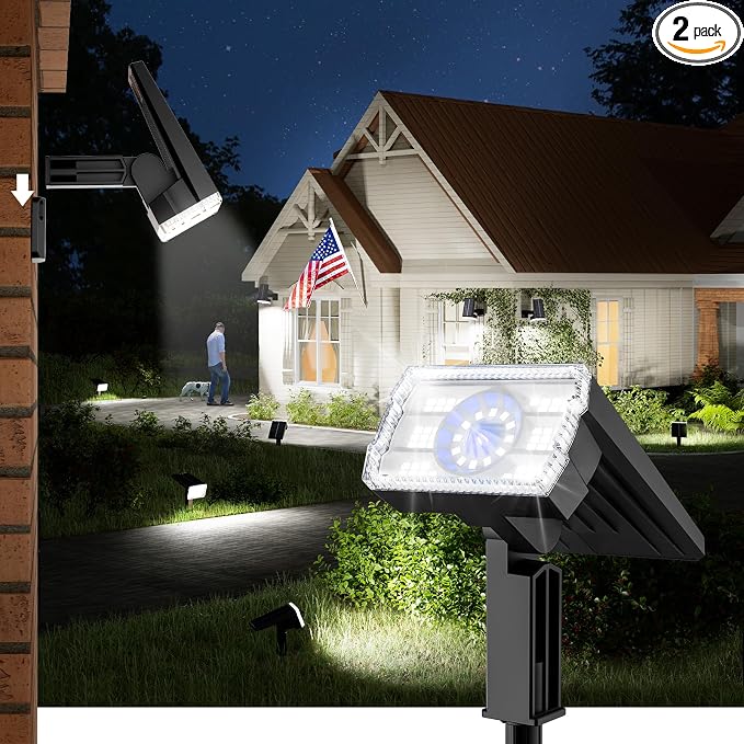Bright Solar Spot Lights Outdoor, Solar Lights Outdoor Waterproof IP67 by BITPOTT