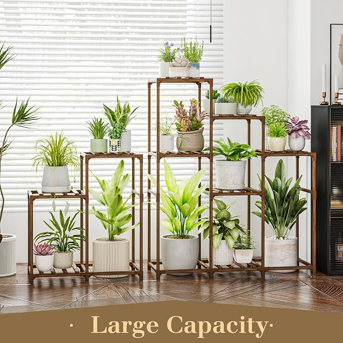 Bamworld 2 Sets Plant Stands Indoor Tall Shelves Outdoor - Image 3