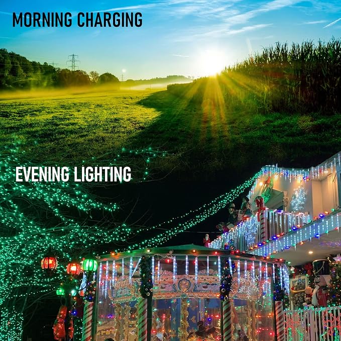 Dazzle Bright 2 Pack Total 400LED 132FT Green Christmas Solar String Outdoor - Image 5