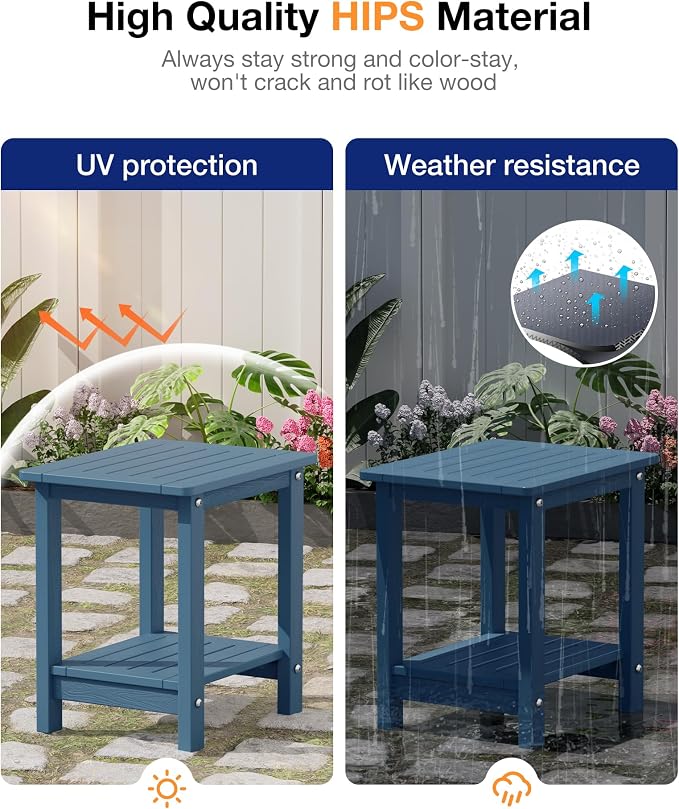YEFU Outdoor Side Table for Patio: 16" HIPS Weather - Image 5