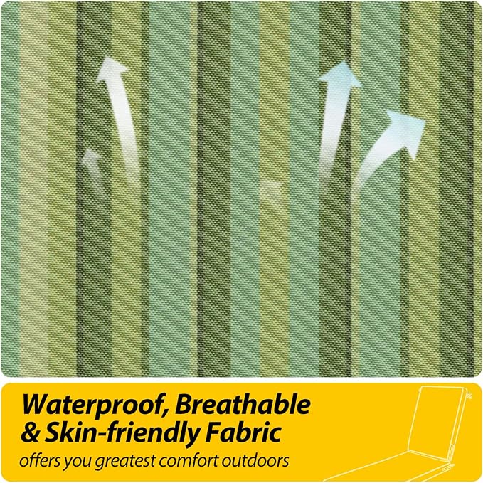 AAAAAcessories Outdoor Chaise Lounge Cushions, Fade-Resistant, Waterproof Patio - Image 4