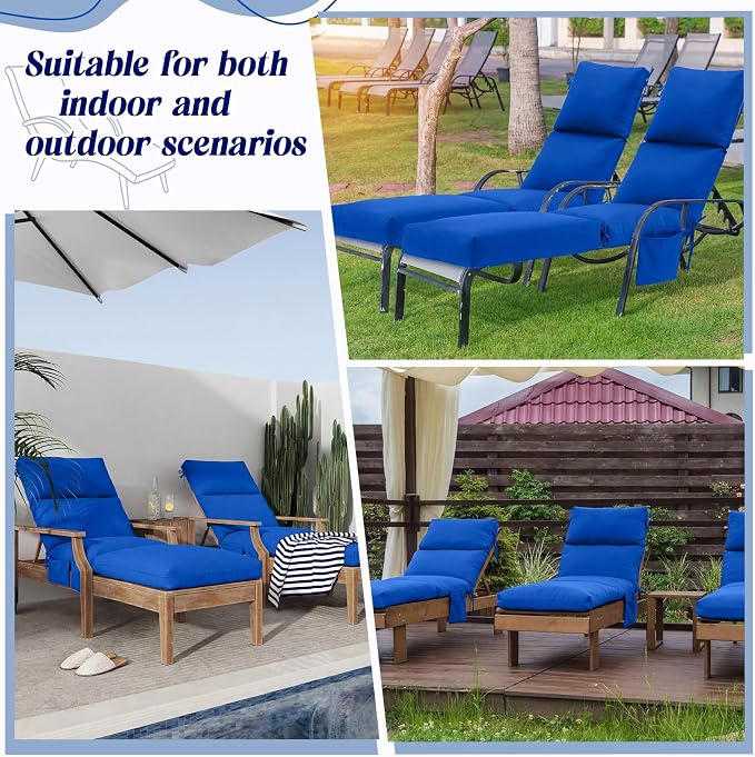 Kigley 2 Pcs Chaise Lounge Cushions, 77.9 x 20.5 x 4.7 Inch Outdoor Lounge - Image 6