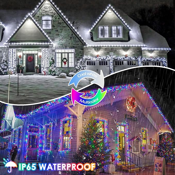 Cool White and Multicolor Color Changing Solar String Lights - Image 3