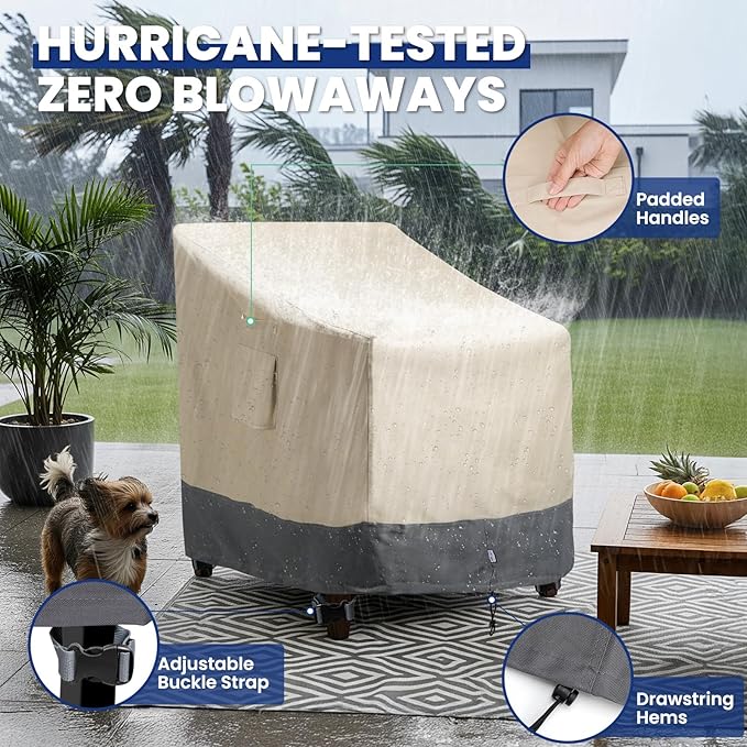 Extra Heavy Duty Patio Chair Covers Waterproof Up to 8000pa, 2 Pack Patio - Image 5