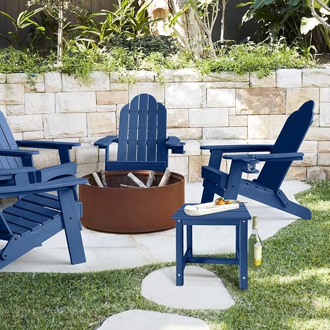 Adirondack Square Side Table, one-Tier Outdoor end Table, Patio Side Table - Image 2
