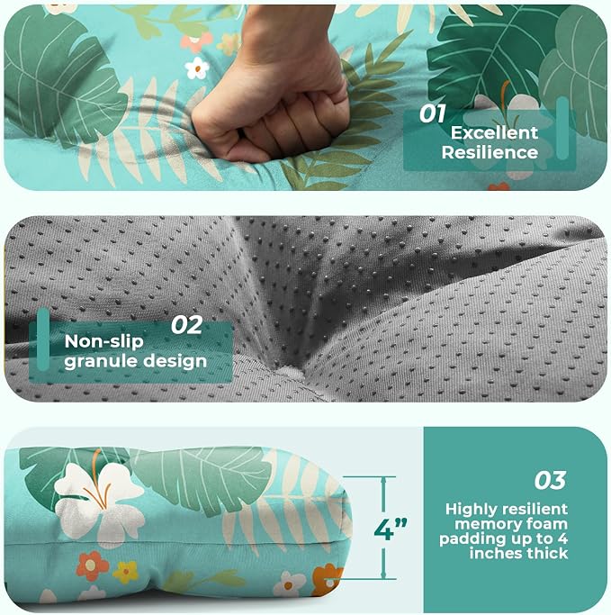 All Weather Chaise Lounge Cushions Outdoor 74.4 x 22 x 4 Inches Lounge Chair - Image 5