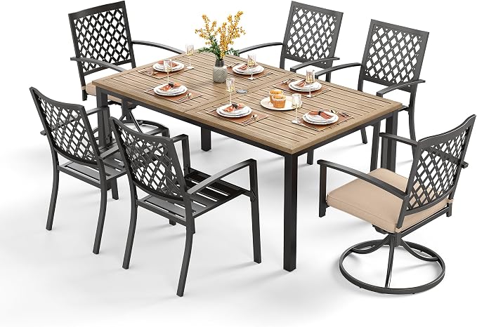 PHI VILLA 7 Pieces Outdoor Dining Set by PHIVILLAThepioneerofcomfortablehouseholdsupplies