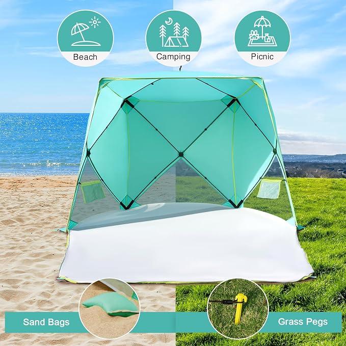 Old Bahama Bay Pop Up Beach Tent, Portable Shade Sun Shelter UPF50+ UV - Image 5
