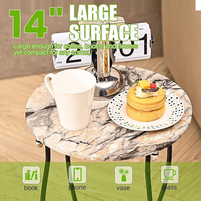Patio Side Table, Versatile 14" Round Side Table - Image 3
