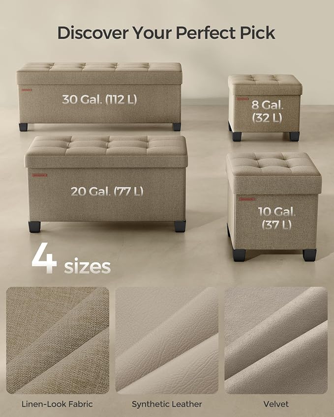 SONGMICS Storage Ottoman, Small Ottoman Foot Rest - Image 6