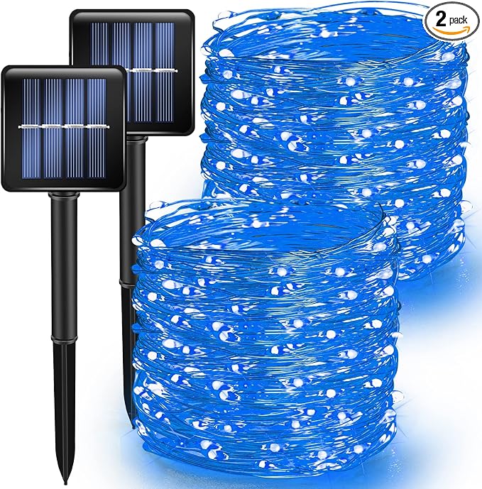 TW SHINE Blue Solar String Lights Outdoor, Total 80 FT 240 LED Solar Powered by TWSHINE