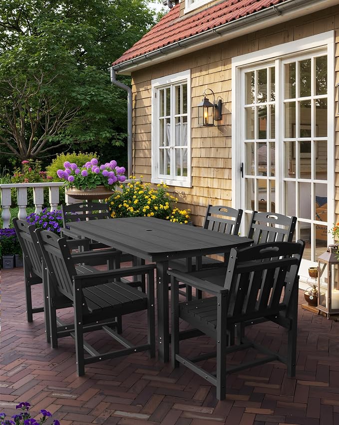 Outdoor Rectangle Dining Table, Heavy-Duty HDPE Table - Image 7