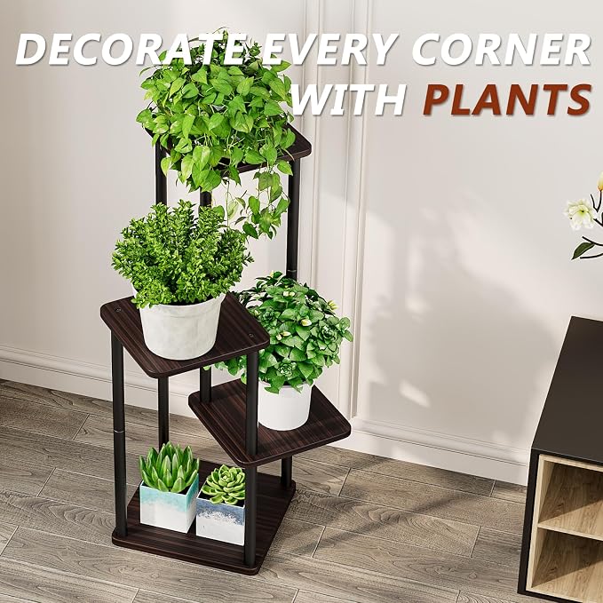 AZERPIAN Plant Stand 4 Tier Indoor Metal Flower Shelf - Image 6
