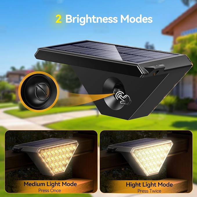 TECKNET Solar Step Lights for Outside, 2 Adjustable Brightness, 2 Mounting - Image 5