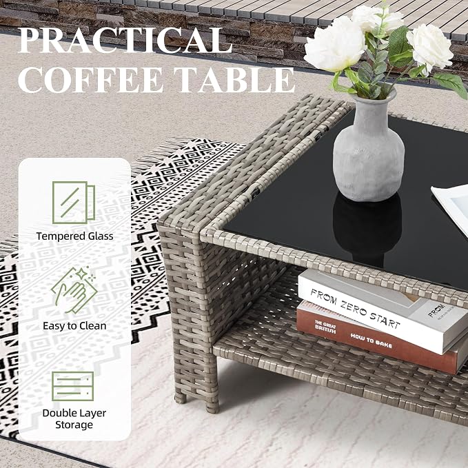 HOMREST 6 Pieces Outdoor Patio Furniture Set - Image 3