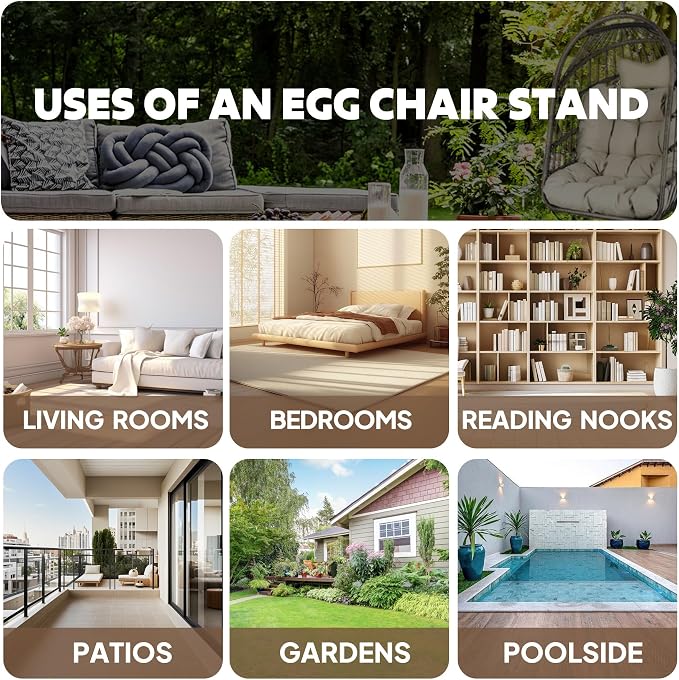 Chihee Hanging Egg Chair Stand, Strong Iron Hammock Chairs Frame - Image 6