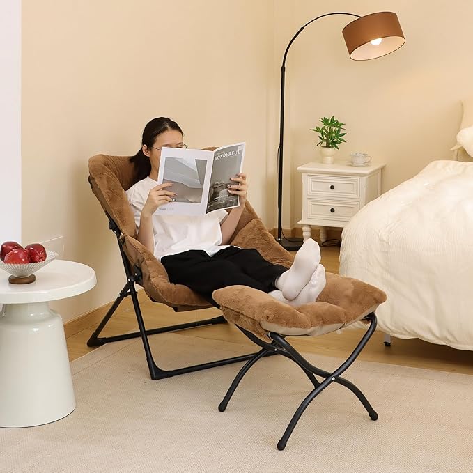 15" Folding Ottoman, Foldable Footrest Stool, Small Foot Stool - Image 4