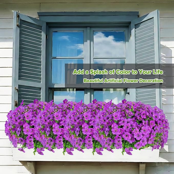 Artificial Flowers for Outdoor Indoor, Silk Flowers No Fade Fake Plastic - Image 6