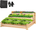 VIVOSUN 3-Tier Wooden Raised Garden Bed, Outdoor Wood Planter Kit by VIVOSUN