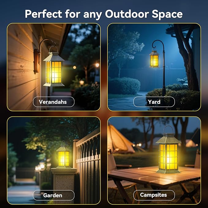2 Pack 13" Bronze Solar Lantern - Image 3