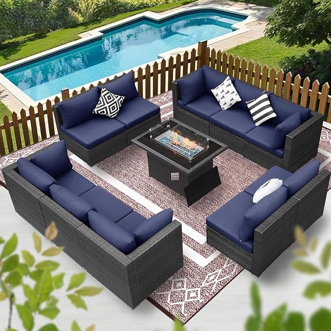 BULEXYARD 11 Piece High Back Outdoor Patio Set - Image 9