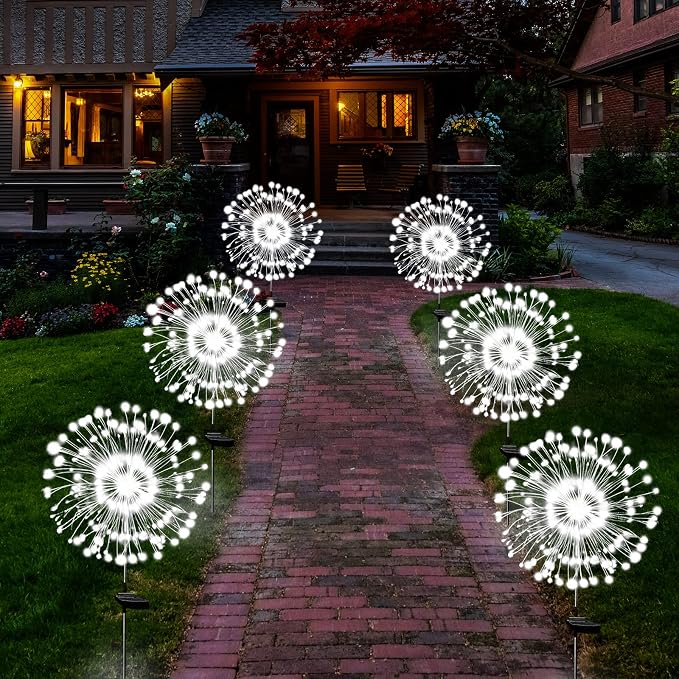 Solar Garden Lights Solar Firework Light Outdoor Waterproof 2 Pack Solar - Image 4
