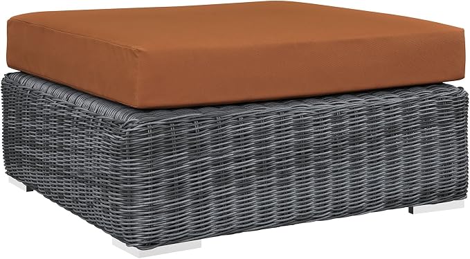 Modway Summon Wicker Rattan Outdoor Patio 36" Square Ottoman by Modway