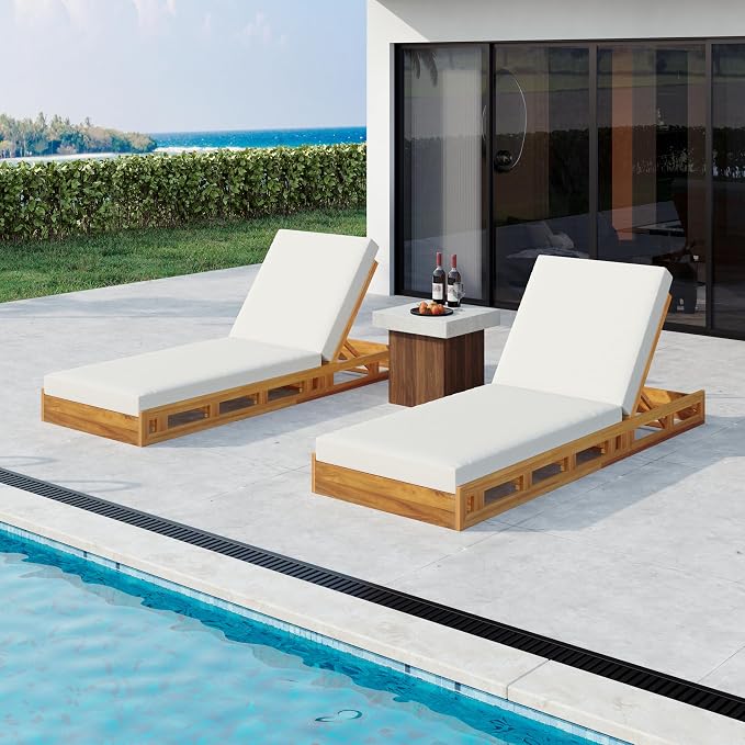 Christopher Knight Home Jossie Acacia Wood Chaise Lounge Chair Outdoor Set of 2 by ChristopherKnightHome