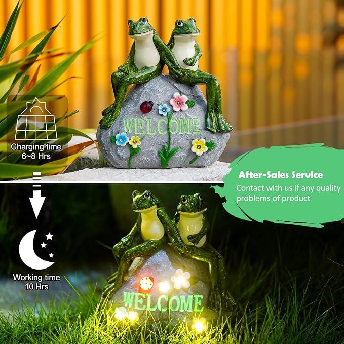 Nacome Solar Garden Outdoor Statues Frog - Image 5