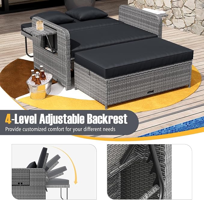 RELAX4LIFE Wicker Patio Outdoor Daybed - Image 4