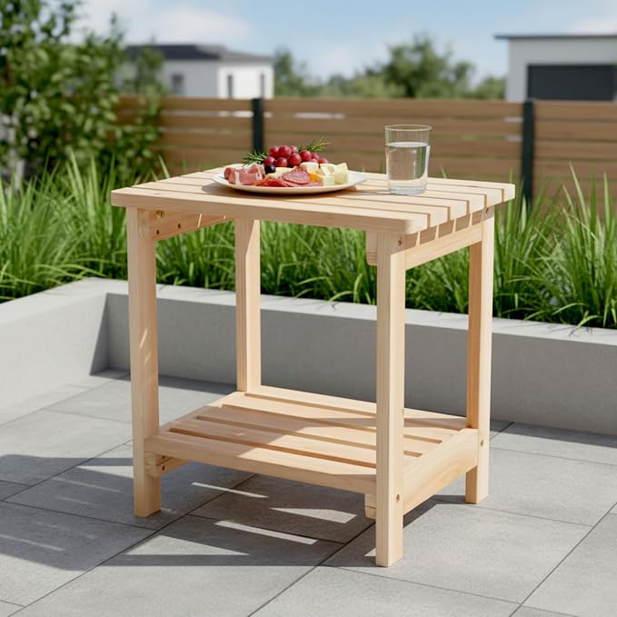 Shine Company Providence Rectangular Side Table – Natural - Image 2