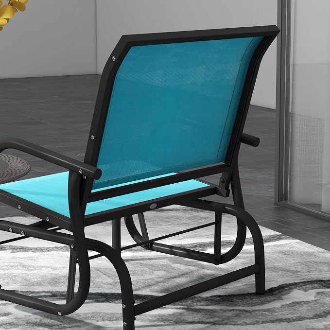 Outsunny Porch Glider Set of 2, Metal Frame Swing Glider Chair - Image 9